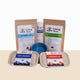 Assorted health products from Talking Hens on a white and beige background