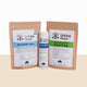 Three packages of 'Talking Hens' health products on a beige background