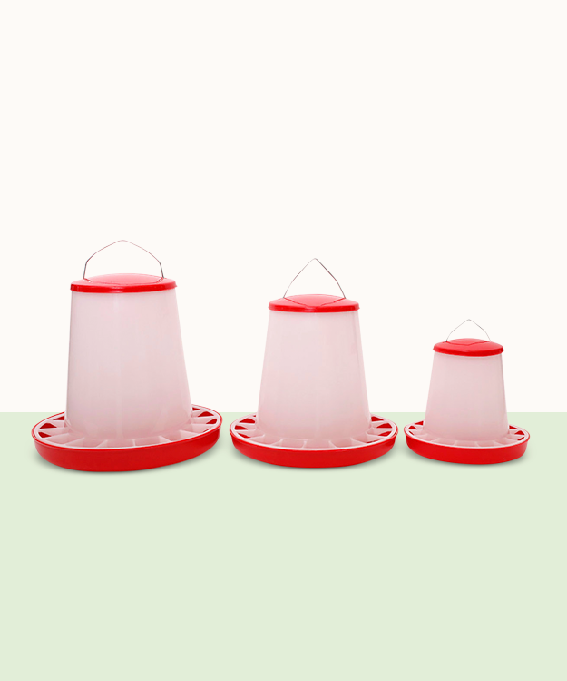 Red and White Feeders – Talking Hens